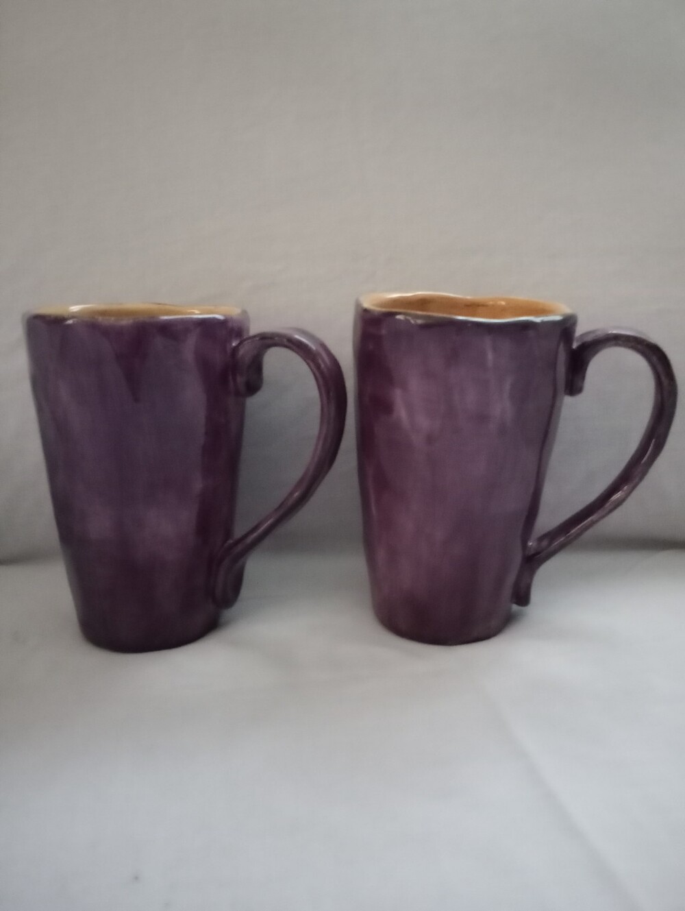 Tabletops Unlimited Gisella Lavender & Tan 18 Ounce Tall Mugs - Set of 2